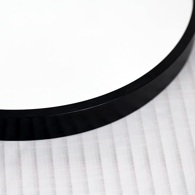 12-inch Aluminum Frame Modern Black Round wall Mirror, Suitable for Decorative Small Metal Frame Round Mirrors in bathrooms, Living Rooms, entrances, and corridors(Black, 12x12)