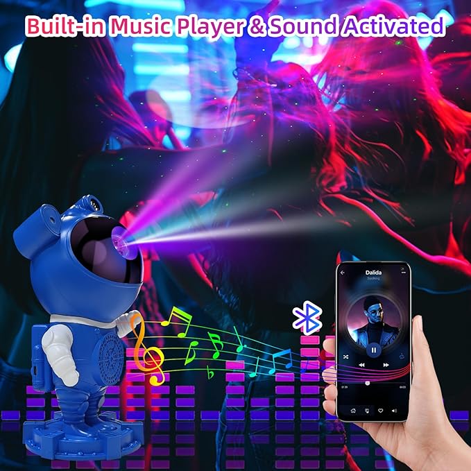 Galaxy Projector Night Light,Bedroom Decoration, LED Lights,Star Projector with Nebula Moon, Bluetooth, White Noise, Remote Control,Gift idea for Boys