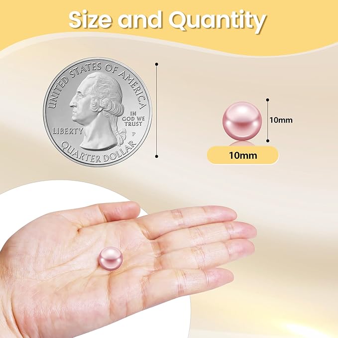 600Pcs Cream and Rose Gold Vase Filler Pearl Beads for Crafting 10mm Beads No Holes Decor Suitable for Wedding Decor, Party Decorations, Centerpiece Table Decorations
