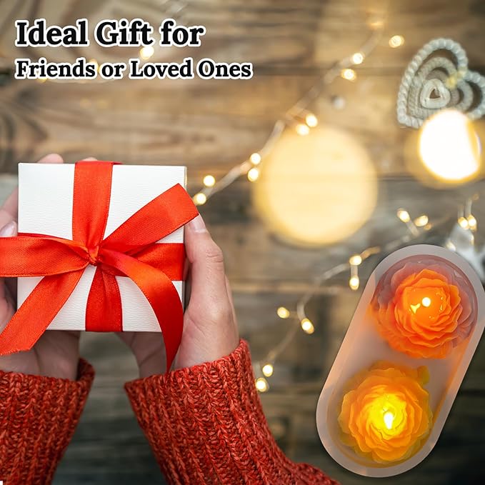 4 Pack Peony Flower Shape Candles for Women - Aromatic Pastel Aesthetic Candle with Fragrance - Christmas Gift for Friends Colleagues and Classmates (3 inch)