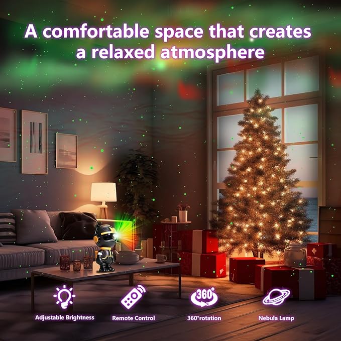 Start Projector-8 Colors Northern Light,Starry Nebula Ceiling LED Lamp, Robot Astronaut Galaxy Projetor with Remote,Galaxy Projector for Kids Room Decor Aesthetic,Star Projector for Bedroom