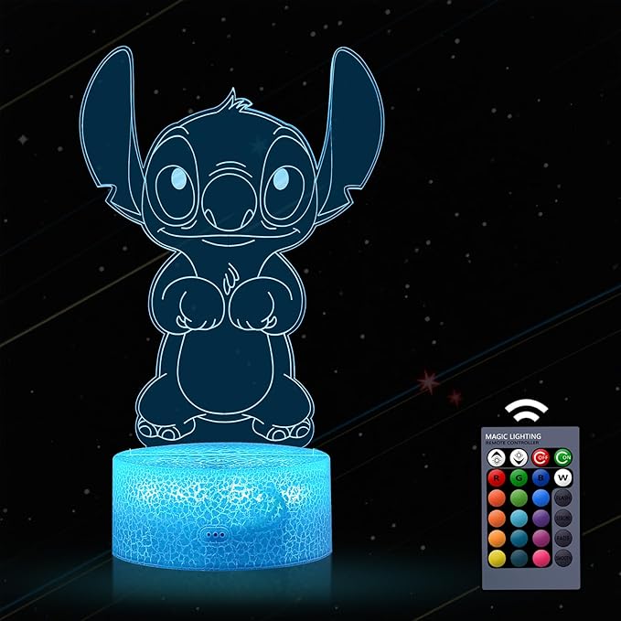 Cute Night Light, 3D Bedroom Decor Birthday Christmas Party Smart Remote Control Boy Gifts for Children's Room Decor 16 Color LED Lamp (Baby Cute)