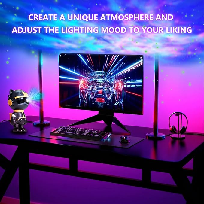 Start Projector-8 Colors Northern Light,Starry Nebula Ceiling LED Lamp, Robot Astronaut Galaxy Projetor with Remote,Galaxy Projector for Kids Room Decor Aesthetic,Star Projector for Bedroom