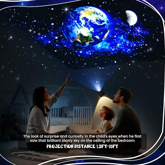Galaxy Projector, 2-in-1 Planetarium Star Projector with 7 HD Slides Wall Lamp, LED Sconces Night Light Starry Sky Space Solar System Projector Nebula for Kids Bedroom Sleeping Hallway Ceiling Decor