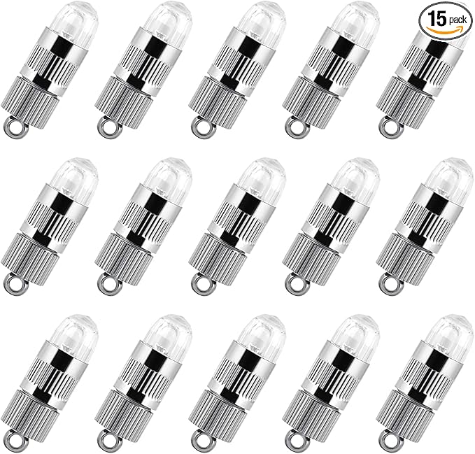 LIHAO 15x Battery Operated Mini LED Lights for Paper Lanterns, Balloons, Party Decorations, Non-Waterproof - Warm White