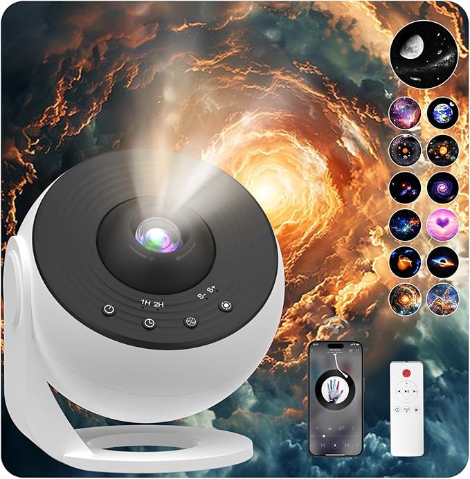 Galaxy Projector Pro Sound Machine, 13 in 1 Planetarium Star Projector for Bedroom, Bluetooth Music & White Noise,Ceiling Night Light with Timer,LED Space Galaxy Lam for Kids Adults Room