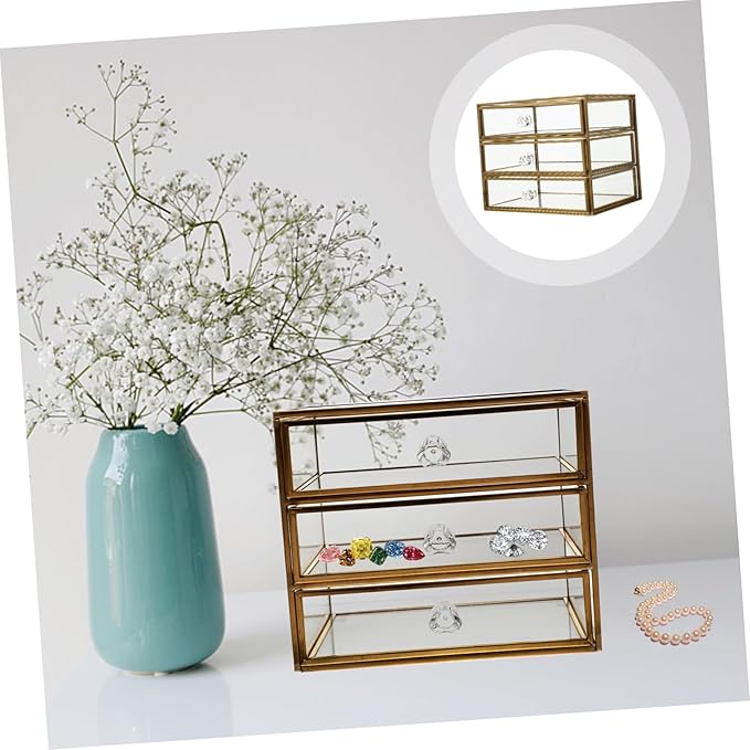 Multi-layer Transparent Jewelry Storage Case Elegant Drawer Organizer for Necklaces Rings and Bracelets Stylish Desktop Display Container for Home Dorm Use Large