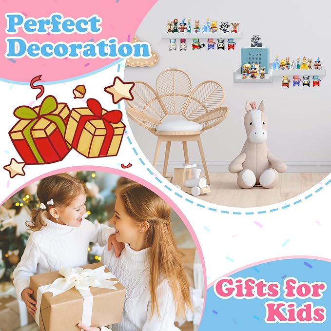90° Bookshelf for Tonies Box Storage Wall Corner, Magnetic Floating Shelves Compatible with Organizer for TonieBox 1/2 Player Tonies Figures, Display Collection 30~40 Tonie Characters