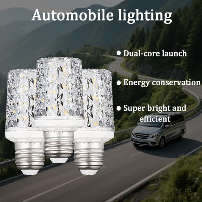E26 LED Bulbs,Modern Craft Crystal lamp,4000K Natural Light 18W LED Light Bulbs Equivalent 100W,360° Beam Angle,AC 85-265V, Edison Screw SES LED Corn Lamp, Not Dimmable(2 Pack)