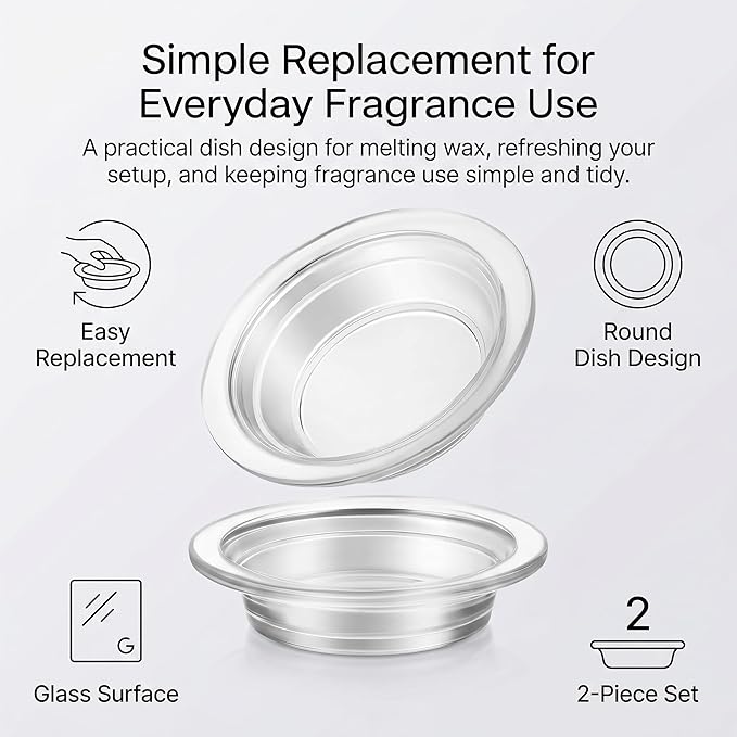 Candle Warmer Plate, 2pcs Replacement Wax Warmer for Scented Glass Aromatherapy Tray Wax Heating Plate for Oil Lamp Melt Warmes Burners, 4.52 inches