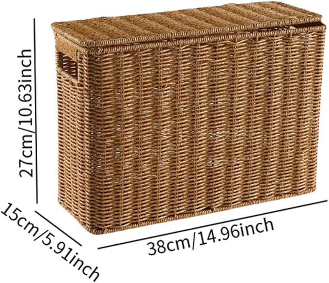 Narrow and Tall Storage Box with Handle Storage Bins Decorative Storage Bin Narrow Basket Bin for Clothing Closets Kitchen, S
