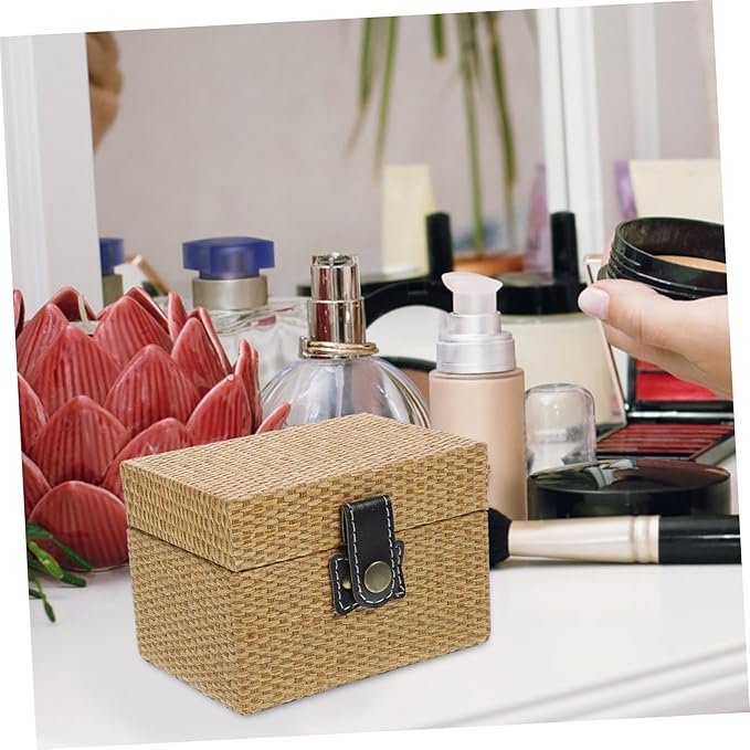 Decorative Wooden Storage Box Lid Small Jewelry Organizer for Cosmetics and Trinkets Rustic Wood Keepsake Container for Home Decor and Giving