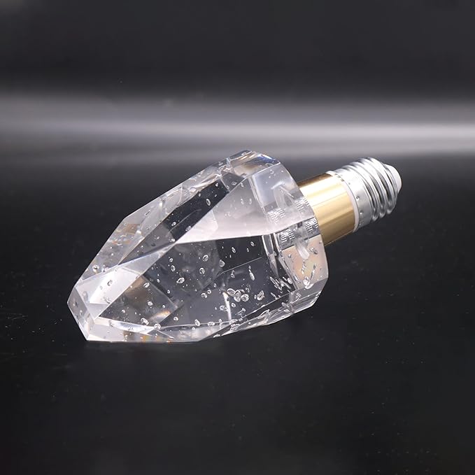 Crystal Decorative LED Light Bulbs 5 Watt(Equivalent 40w),Fancy Unique Pretty Light Bulb E26 Base, Three Color Variable Lightbulbs for Staircase,Bars, Ambience (FP-53, 1PC)