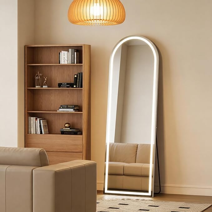 NEWBULIG Full Length Mirror, Full Body Floor Mirror with Aluminum Alloy Thin Frame, Wall or Standing Mirror for Bedroom, Living Room, Dressing Room