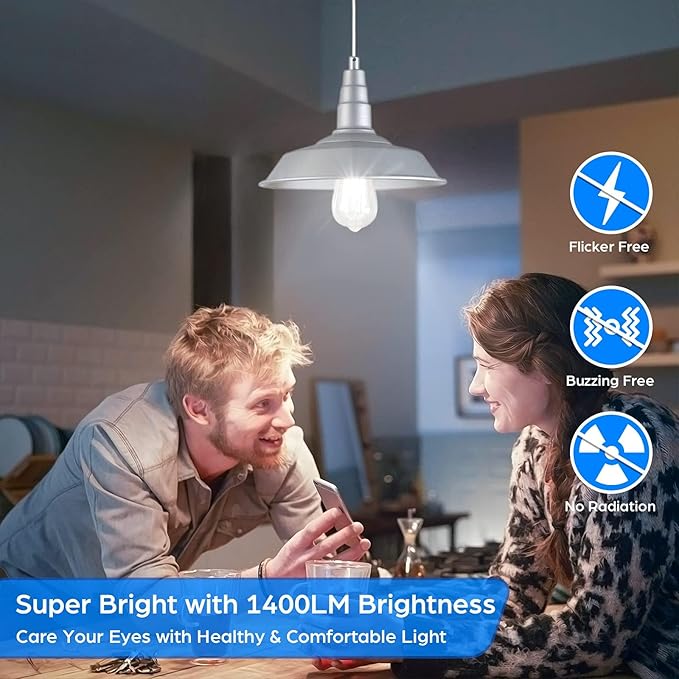 24-Pack Vintage E26 LED Edison Bulbs 100W Equivalent 1400LM High Brightness 8W ST58 LED Filament Light Bulbs 5000K Daylight White Medium Base CRI90+ Antique Clear Glass for Home Kitchen, Non-dimmable