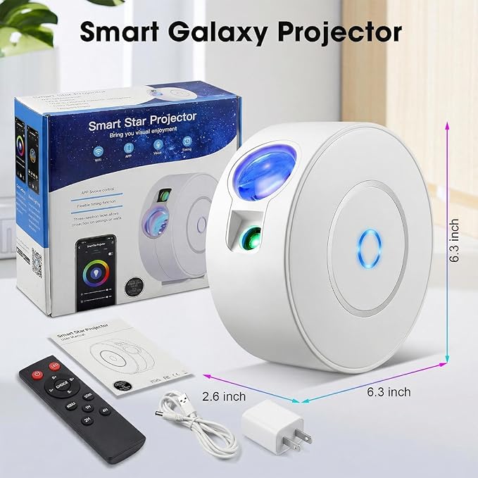 Laser Safety Certified Star Projector, 900+ Sq.ft Wall Ceiling Coverage, 3-Way Control (App/Alexa/Manual),16M Color Galaxy Light for Kids Adults Bedroom, Room Decor, Party, Valentines Day Gifts