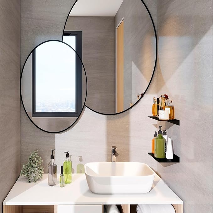 Small Wall Shelf,3.0mm Aluminum Alloy Small Floating Shelf,for Bathroom, Bedroom, Living Room, Kitchen,Office(12’ Floating Shelf with Hole)