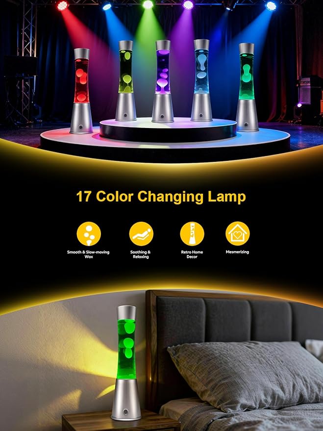 AONESY Liquid Motion Lamps with Remote,17-Color Changing Mood Lamp,15.5 Inch Large LED Night Light, Soothing Table Lamp for Bedroom, Office & Home Decor, Unique Birthday Gift for Kids, Teens & Adults