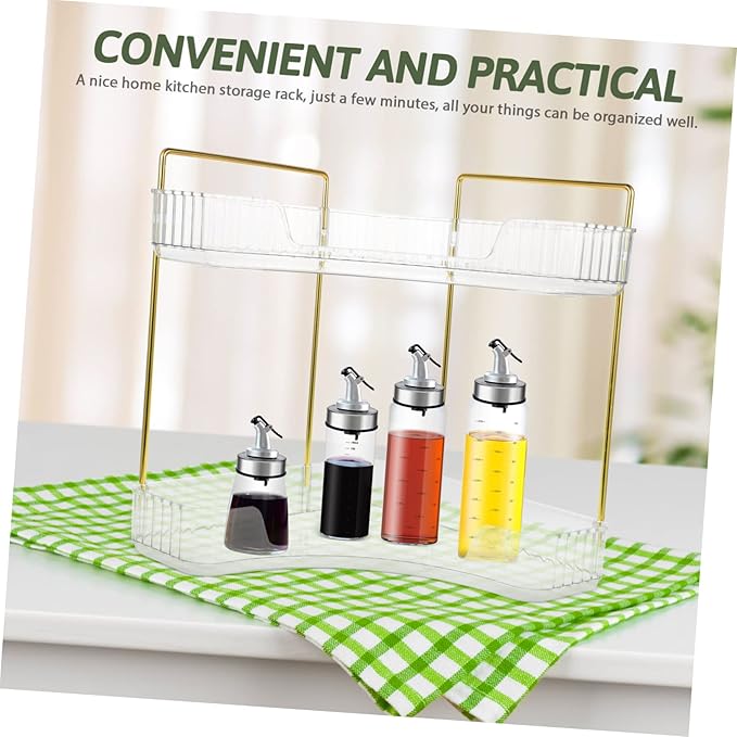 Cabilock Corner Shelf Organizer Storage Rack for Kitchen Spice Bathroom Shower and Makeup Countertop and Stable Design for Home Use