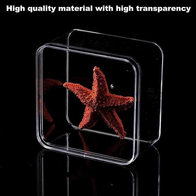 KissYou Acrylic Box Clear Display Boxes with Lids 4 Packs Square Cube Jewelry Storage Box Graduation Wedding Birthday Party Candy Boxes
