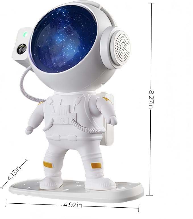 Astronaut Aurora Galaxy Projector, 360° Rotating Star & Moon Night Light with White Noise, Music Sync, Remote & Timer, LED Mood Lamp for Bedroom, Kids Room Decor, Gift for Boys Girls