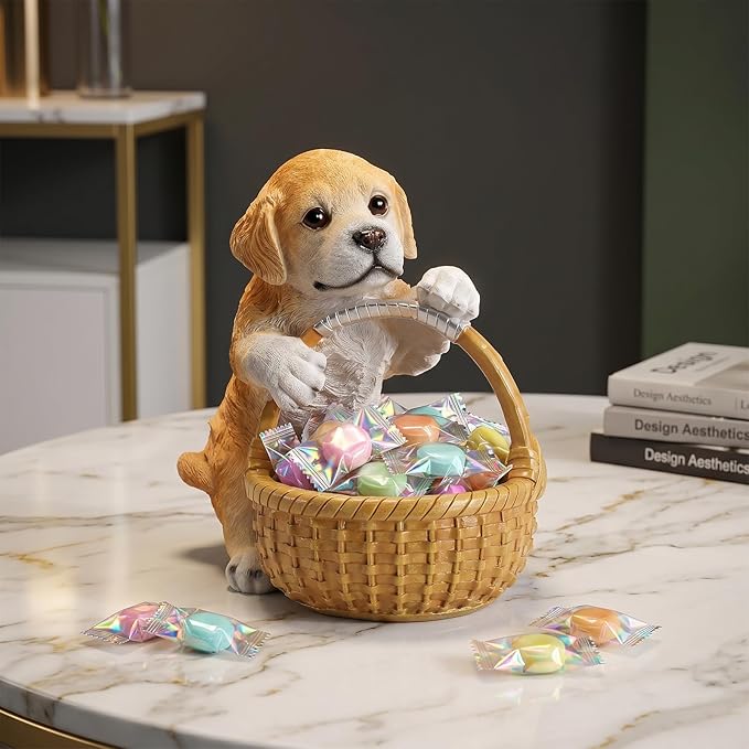 Dog Resin Storage Basket, Desktop Organizer for Remote & Keys, Cute Home Decor Tray, Ideal present for Pet Lovers.(Labrador)