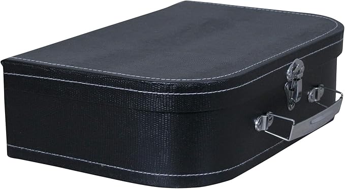 wald imports - Set of 3 Paperboard Suitcases -Decorative Storage Boxes - Suitcase Set for Decoration, Storage, and More (Black)