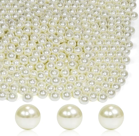 350Pcs Cream Vase Filler Pearl Beads for Crafting 12mm Beads No Holes Decor Suitable for Wedding Decor, Party Decorations, Centerpiece Table Decorations