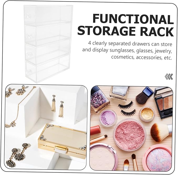 Holibanna Style Jewelry Storage Case Transparent Makeup Organizer Capacity Practical Jewelry Holder for Earrings and Accessories for Bedroom and Vanity Use