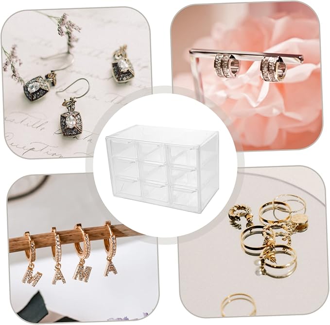 DOITOOL Multi-grid Jewelry Storage Box Photo Makeup Organizer Desk Accessories