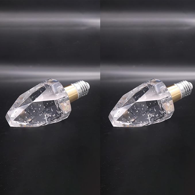 Crystal Decorative LED Light Bulbs 5 Watt(Equivalent 40w),Fancy Unique Pretty Light Bulb E26 Base, Three Color Variable Lightbulbs for Staircase,Bars, Ambience (FP-53, 2PCS)