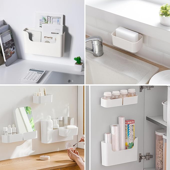 Floating Shelf Wall Mounted Non-Drilling Adhesive Bathroom Organizer Ledge Shelf for Home Decor