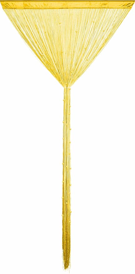 YaoYue Beaded Curtain Door String Curtains for Doorway Tassels Beads Hanging Fringe Hippie Room Divider Window Hallway Entrance Wall Closet Bedroom Privacy Decor (39×110in/100×280cm, Yellow)