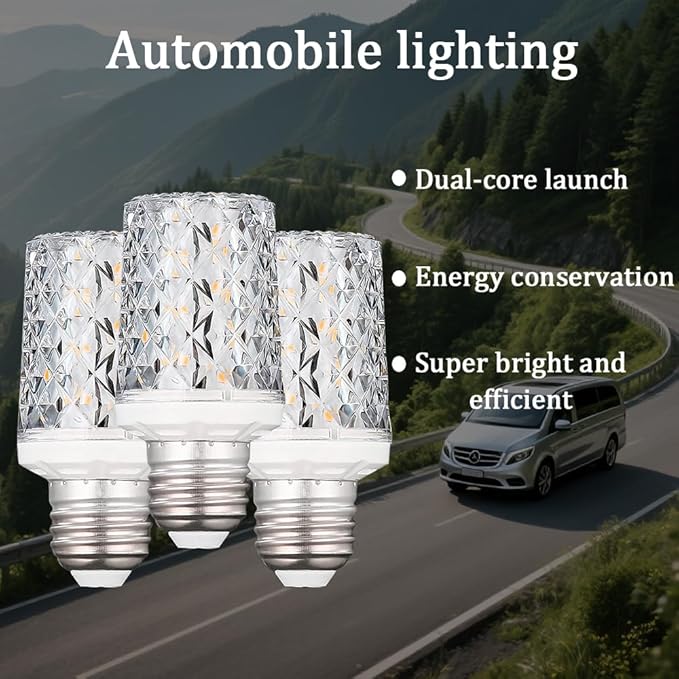 E26 LED Bulbs,Modern Craft Crystal lamp,3000K Warm Light 18W LED Light Bulbs Equivalent 100W, 360° Beam Angle,AC 85-265V, Edison Screw SES LED Corn Lamp, Not Dimmable(2 Pack)