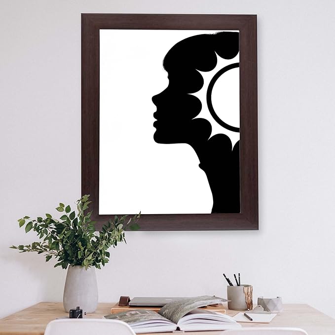 InkFlow Posters Abstract Face Silhouette Poster - Minimal Black Profile Illustration - Modern Feminine Art Design - Home Wall Decor Accent - Contemporary Style Print - 8x10 Unframed Canvas Print