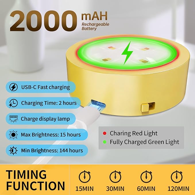 Narotood 6 Pack Picture Lights for Wall, Rechargeable Battery Operated Wall Lights, Picture Frame Lights with 3 Lighting Modes, Wireless Magnetic Painting Light with Remote Control Timer, (Golden)