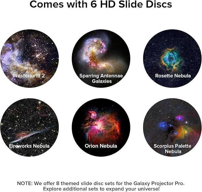 YUNRAY Galaxy Projector Disc – Ultra HD Projector Slide, Compatible with YUNRAY Galaxy Projector Pro and Model SKE-TKQ01 & BL-DQY02 (Pro Version) Projectors – 6 Disc Set