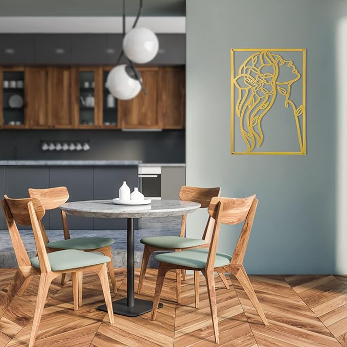 AGIOTA 3 Pcs Gold Wall Decor Above Bed Minimalist for Living Room Metal Line Art - Female Body, Gold Room Decor for Bedroom Modern Wall Art for Indoor 15inch