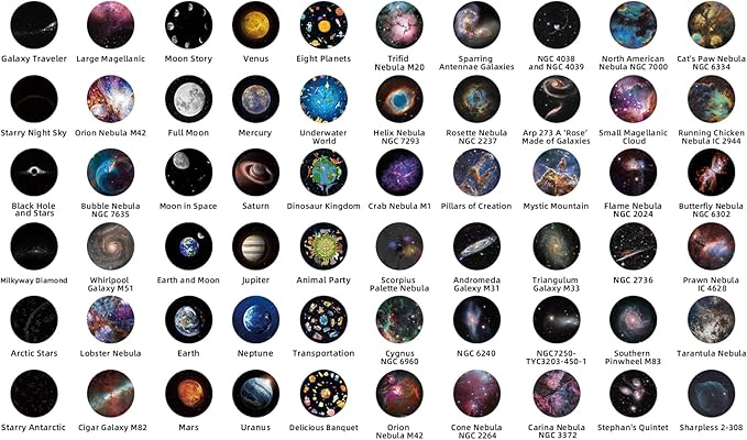 Realistic Discs - Discs for Ainael Galaxy Projector, 5k Ultra HD Slide for Home Planetarium, 6 Discs Set Without Projector (Nebula 4)