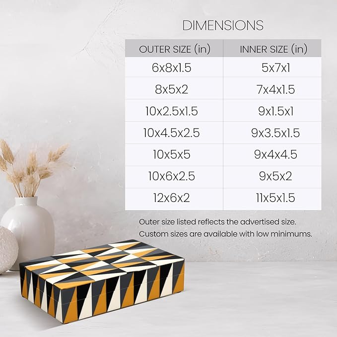 Handicrafts Home Decorative Storage Box with Lid, Box for Remote Controls, Coffee Table Storage Organizer, Keepsake Decorative Box for Living Room, Shelf & Hallway Decor, Puzzle Guild 10 x 4.5 x 2.5