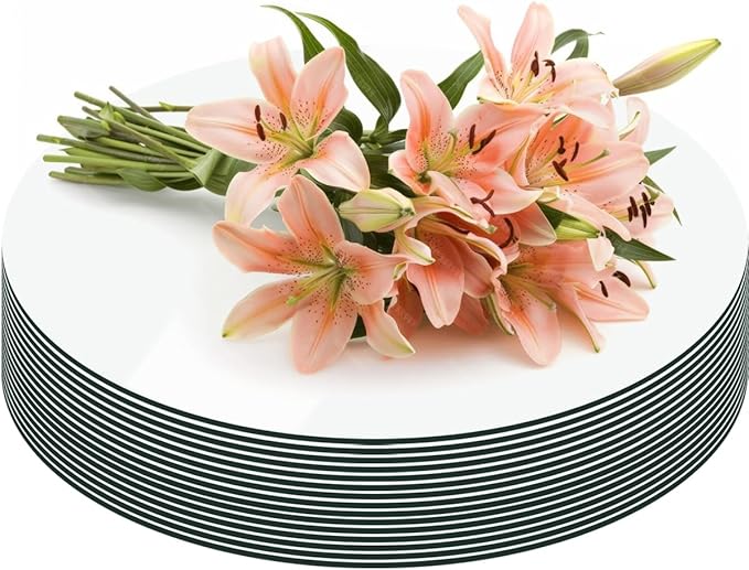 15 Pack Round Mirror Centerpieces for Tables Decorations, 10inch Acrylic Mirror Plate Circle Mirror Trays Wedding Centerpieces, Self Adhesive Non Glass Stickers for Home or Wall Decor Candle Crafts