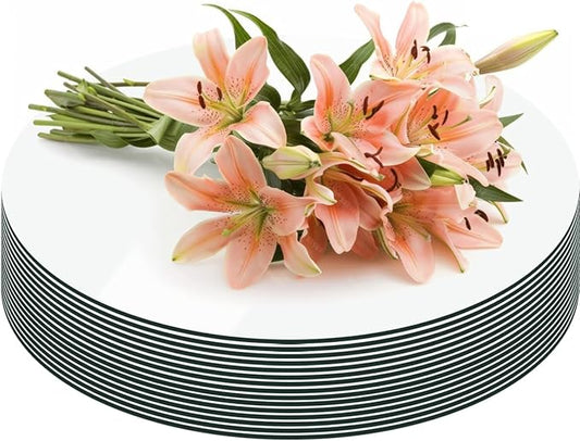 15 Pack Round Mirror Centerpieces for Tables Decorations, 10inch Acrylic Mirror Plate Circle Mirror Trays Wedding Centerpieces, Self Adhesive Non Glass Stickers for Home or Wall Decor Candle Crafts