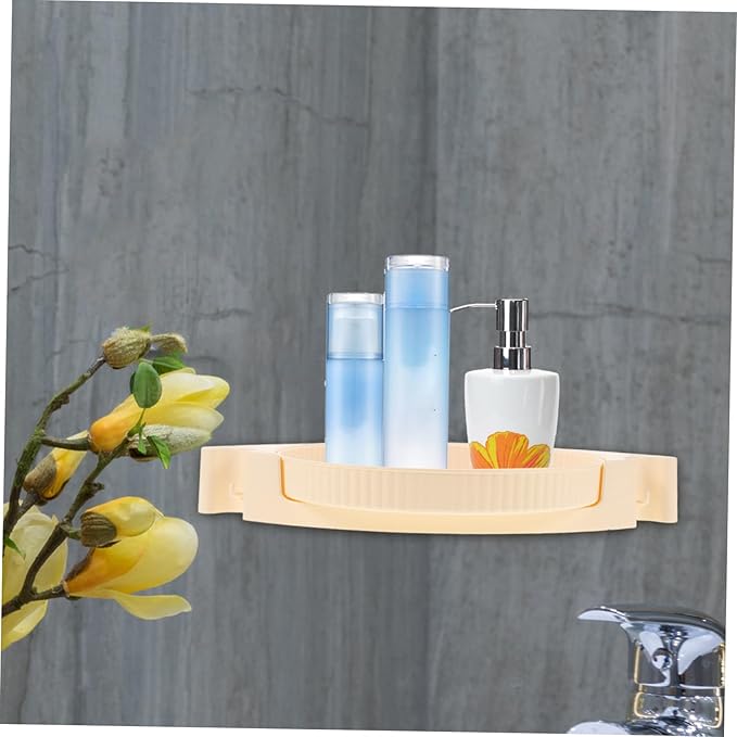 Luxshiny Rotating Corner Storage Shelf Wall-Mounted Multi-Functional Organizer for Bathroom No Drilling Required Space-Saving Design for Shampoo Condiments and Makeup