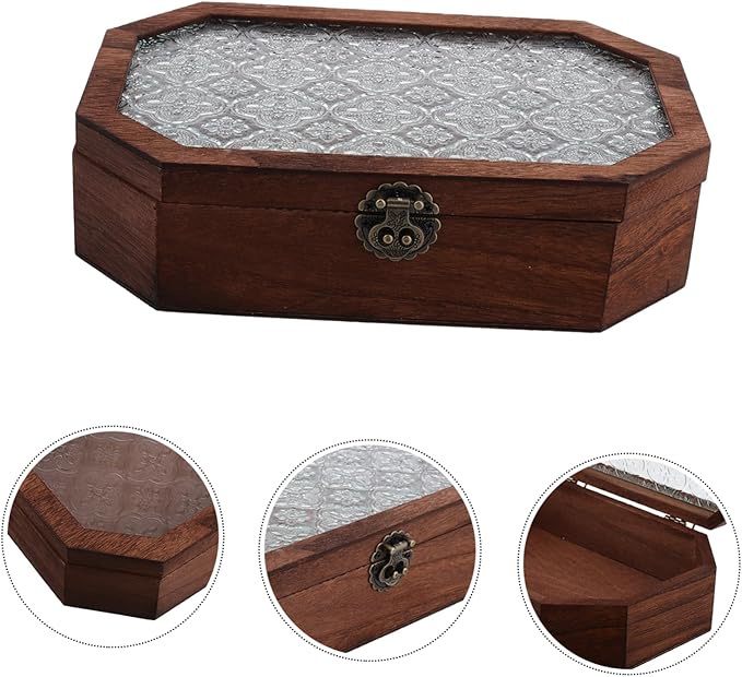Homoyoyo Retro Style Storage Box Makeup Organizer Desk Vintage Small Trinket Box Home Decor