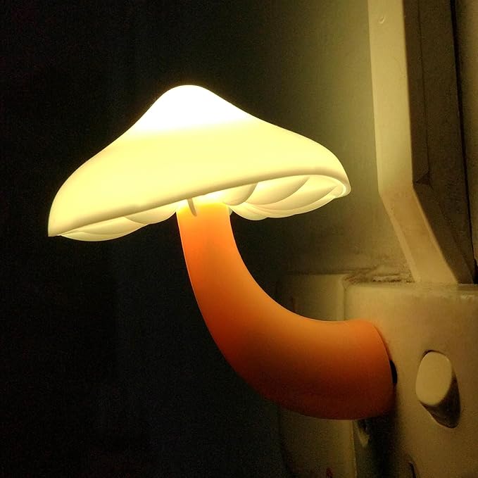 AUSAYE 2 Pack LED Mushroom Night Light Plug into Wall NightLight,Dusk to Dawn Sensor Wall Lamp Energy Saving Night Lights for Kids Adults Room Bedroom Bathroom Stairs Hallway Kitchen Warm White