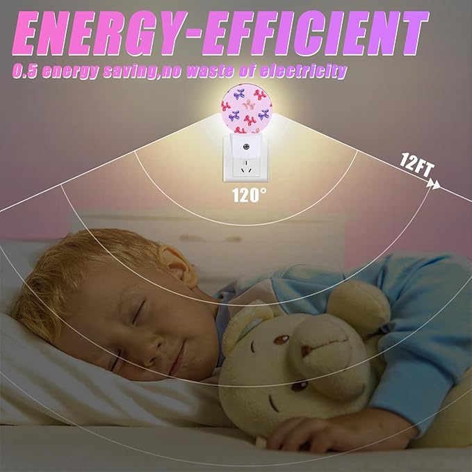 Balloon Puppy Night Light Dog Lover Night Lights LED Lamp Round Plug into Wall Nightlight with Dusk to Dawn Sensor Home Hallway Stairway Kitchen Decor