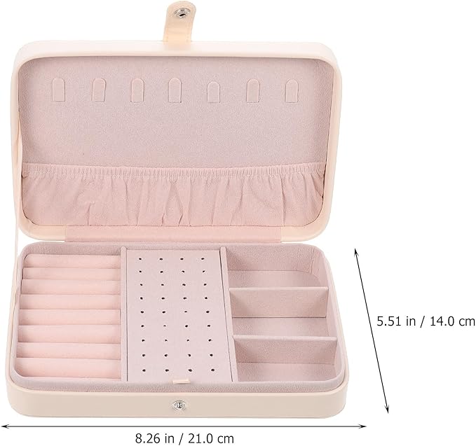 Sosoport Double Layer Jewelry Box for Women Portable Desktop Makeup Organizer and Storage Case Compact Multifunctional Watch and Jewelry Holder