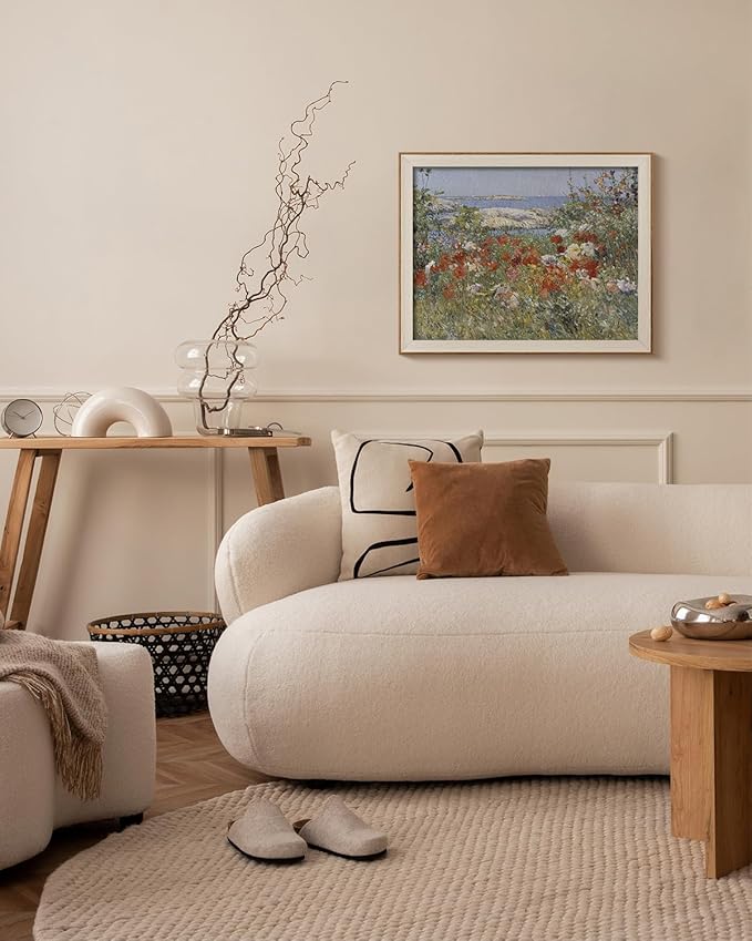VIYYIEA Framed Wall Art for Living Room, Garden Canvas Prints, Vintage Home Decor, Flowers Painting Picture, Bathroom Wall Decor Gifts for Friends or Family - 20L x 16W