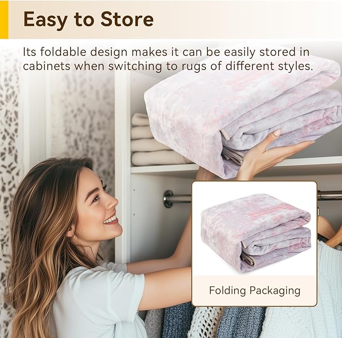 RELEANY Washable Area Rugs 6ft Non-Slip Modern Abstract Soft for Living Room Entryway Bedroom Nursery, Print Pattern, Grey Pink