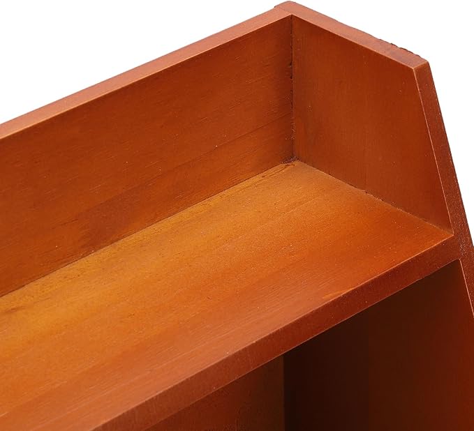 Dpofirs 3 Tier Vintage Wooden Display Shelf - Wall Mount or Countertop Organizer for Collectibles, Perfume, Makeup & Trinkets
